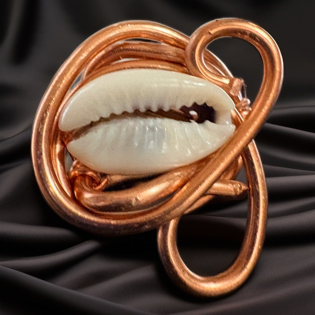Cowrie Shell Copper Ring